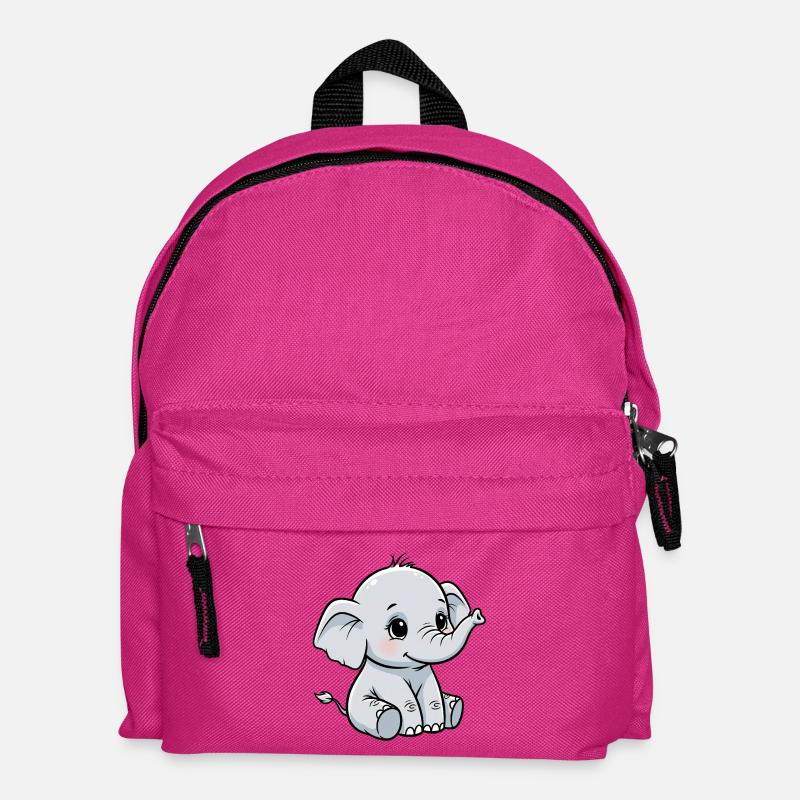 Cuddly Cute Baby Elephant - Kids' Backpack - fuchsia