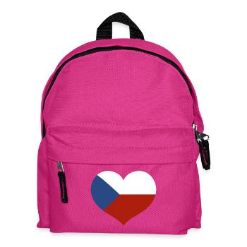 Czech Heart Flag - Kids' Backpack - fuchsia - Front