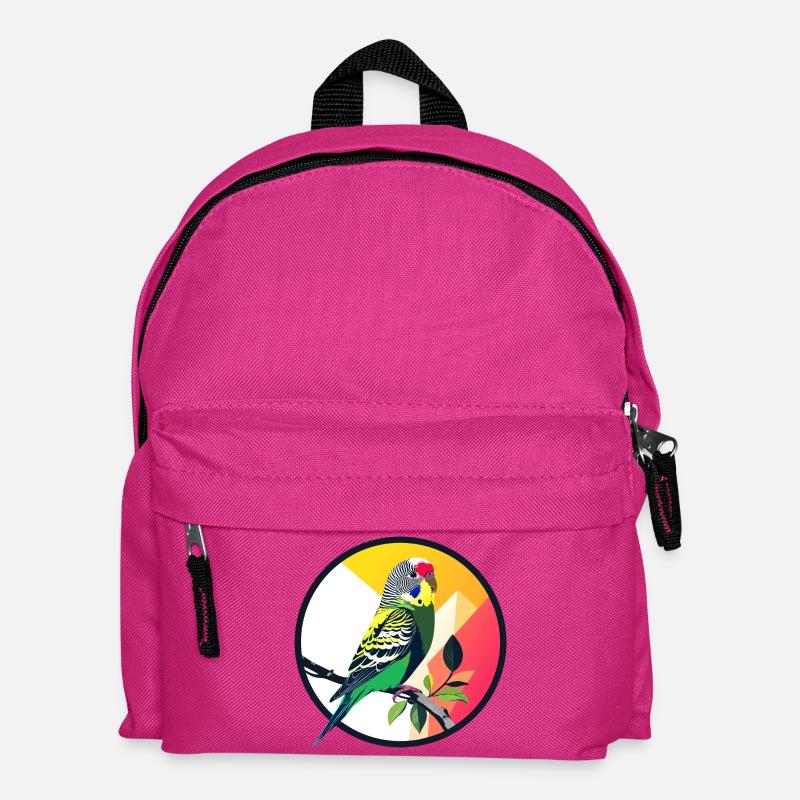Magnificent Parrot Parakeet Color Magic Budgie - Kids' Backpack - fuchsia