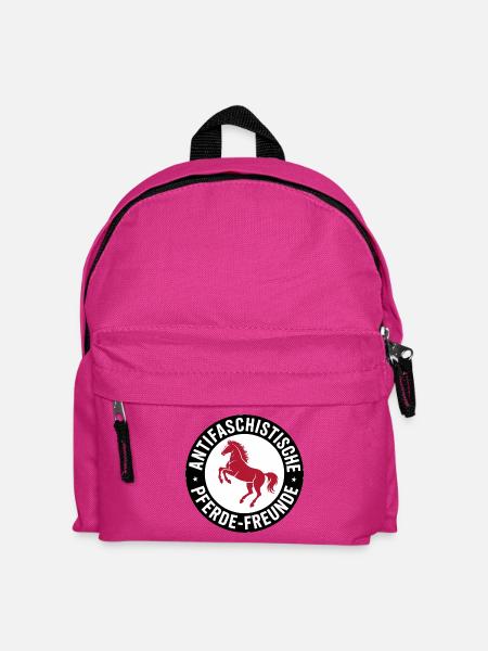 Antifaschistische Pferdefreunde - Antifa Reitsport - Kinder Rucksack - Fuchsia