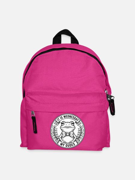 Mittwoch-Frosch-Fliege-Logo - Kinder Rucksack - Fuchsia