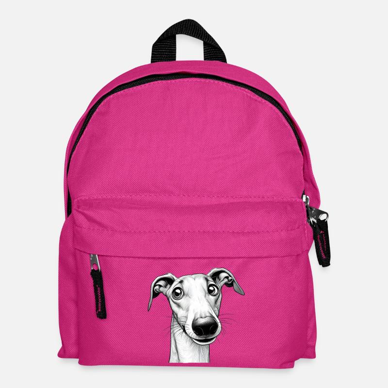C’est quoi ? Lévrier espiègle - Sac à dos Enfant - fuchsia