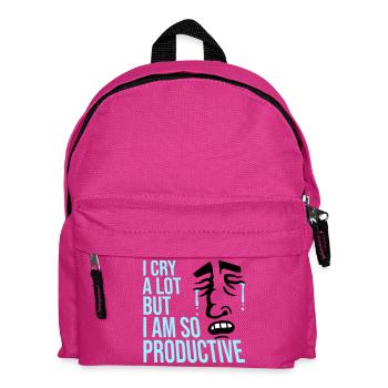 I Cry A Lot But I Am So Productive Lustig Emotion - Kinder Rucksack - Fuchsia - Vorne