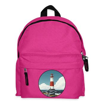 Breton lighthouse on the rocky coast - Kids' Backpack - fuchsia - Front