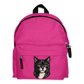 Katzenporträt Goldaugen - Kinder Rucksack - Fuchsia - Vorne