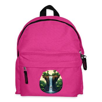 Alien am Wasserfall im Dschungel - Kinder Rucksack - Fuchsia - Vorne