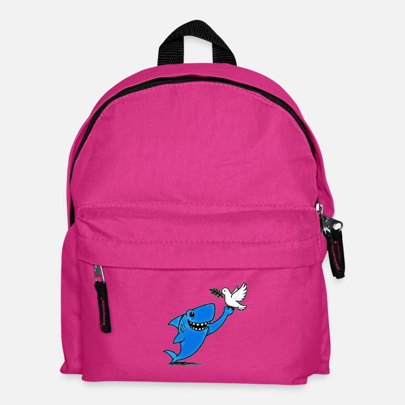 Blauer Hai trifft Friedenstaube - Kinder Rucksack - Fuchsia
