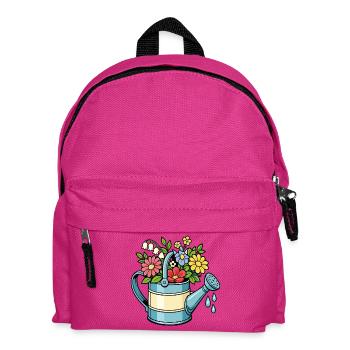 Floral watering can gardening flowers spring - Kids' Backpack - fuchsia - Front