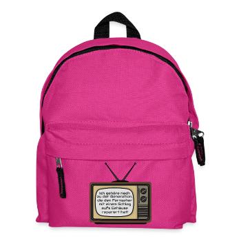 Retrofernseher: Schlag aufs Gehäuse - Kinder Rucksack - Fuchsia - Vorne
