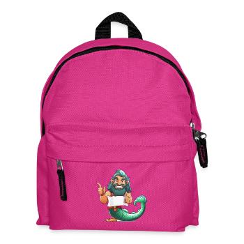 Héros de la mer avec barbe et nageoire - Sac à dos Enfant - fuchsia - Devant