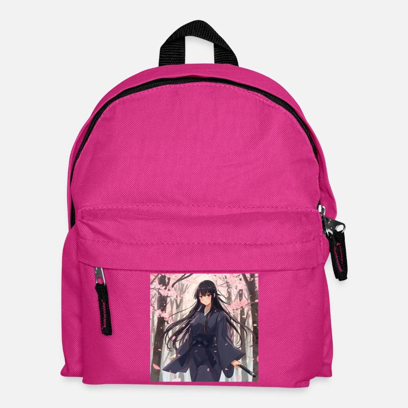Sakura Samurai in the forest - Kids' Backpack - fuchsia