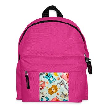 Verspielte Weltraumtier-Collage - Kinder Rucksack - Fuchsia - Vorne