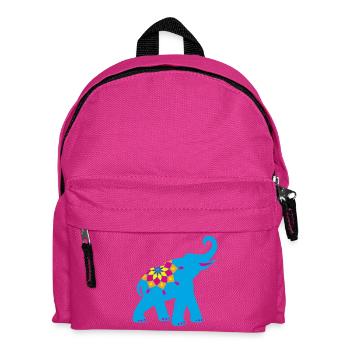 Éléphant bleu yoga Namasté décoration de force éventail indien - Sac à dos Enfant - fuchsia - Devant