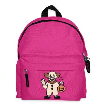 Halloween clown with pumpkin bucket - Kids' Backpack - fuchsia - Front