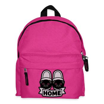 Mops Hausschuhe Home Banner - Kinder Rucksack - Fuchsia - Vorne