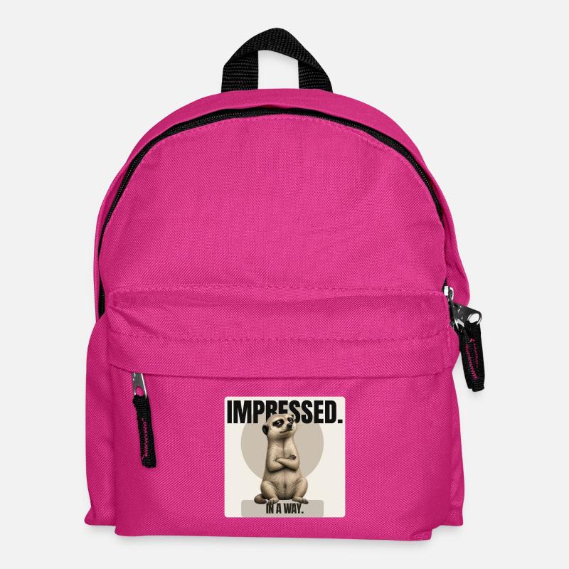 Impressed. – Sarcastic Meerkat Design - Kids' Backpack - fuchsia
