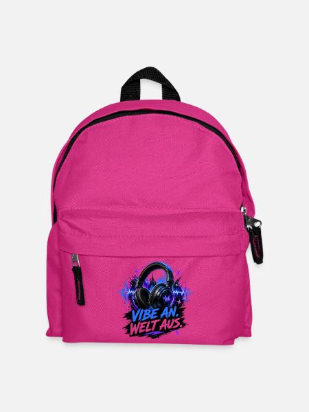 Vibe an -Welt aus - Kinder Rucksack - Fuchsia
