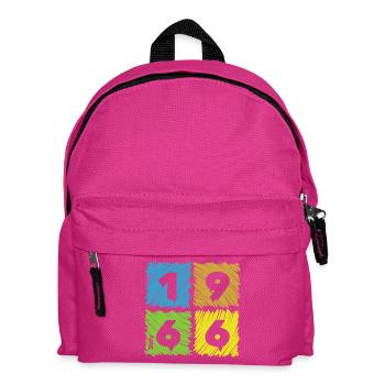 60. Geburtstag Farbige Patches since 07/1966 - Kinder Rucksack - Fuchsia - Vorne