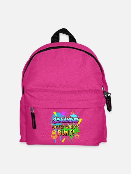 Schulkind Jetzt wird's bunt! - Graffiti Design - Kinder Rucksack - Fuchsia