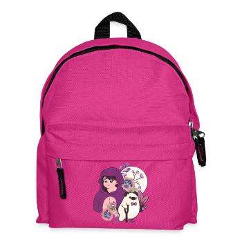 Anime Girl and Pig with Prosthetic & Crutch Art - Kids' Backpack - fuchsia - Front