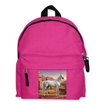 Ein Abbayan-Pferd und eine Landschaft des Jemen - Kinder Rucksack - Fuchsia - Vorne