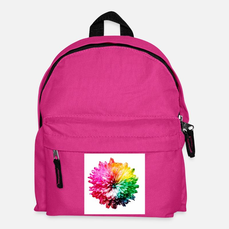 Rainbow Blossom Explosion - Kids' Backpack - fuchsia
