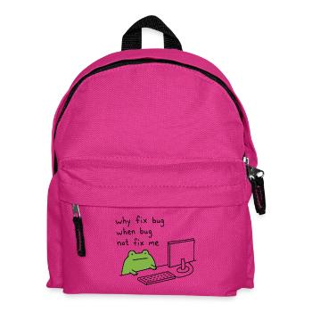 Pourquoi corriger un bug Drôle de programmeur Grenouille - Sac à dos Enfant - fuchsia - Devant