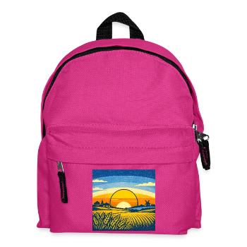 Ukraine Design Ukraine Flag Sunflower Wheat Map - Kids' Backpack - fuchsia - Front