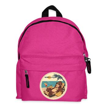 Gorilla Relaxing - Kids' Backpack - fuchsia - Front