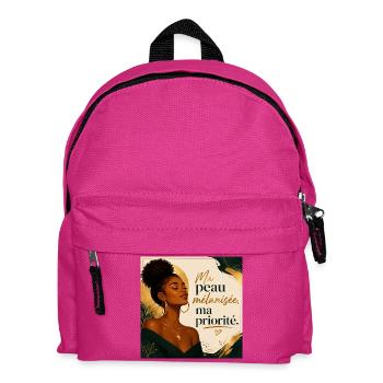 Ma peau mélanisée, ma priorité - Sac à dos Enfant - fuchsia - Devant