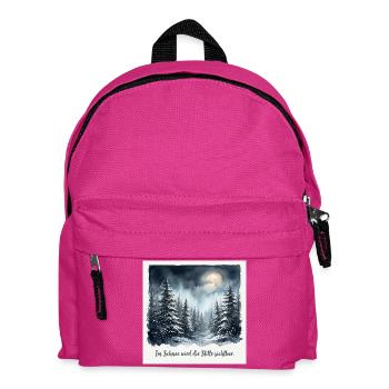 Im Schnee wird die Stille sichtbar – Winterwald  - Kinder Rucksack - Fuchsia - Vorne