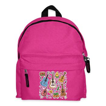 Ukulele Cartoon Stil - Kinder Rucksack - Fuchsia - Vorne