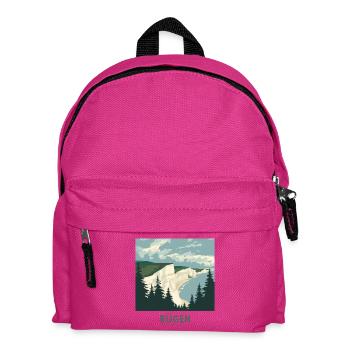 Rügen Germany | Vintage Coastal Poster - Kinder Rucksack - Fuchsia - Vorne