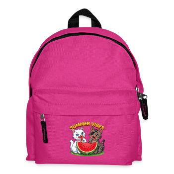Sommer Katzen mit Wassermelone - Kinder Rucksack - Fuchsia - Vorne
