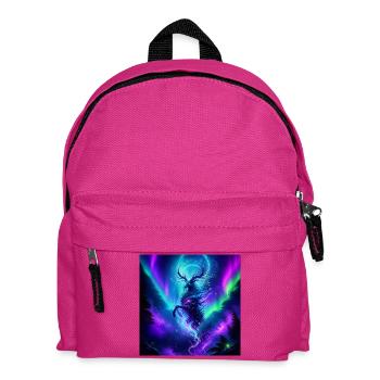 Northern Lights Moose Spirit in Aurora Sky - Kids' Backpack - fuchsia - Front
