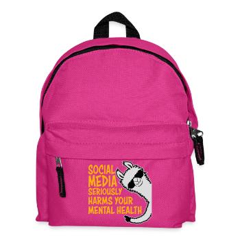 Social Media Seriously Harms Mental Health Lama - Kinder Rucksack - Fuchsia - Vorne