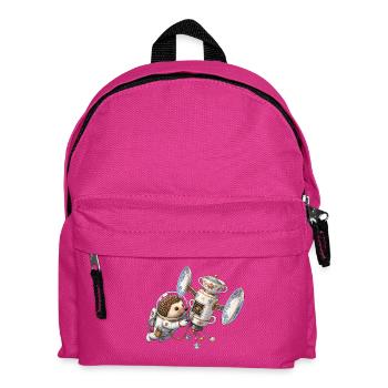 Igel Astronaut repariert Teetassen Satellit im All - Kinder Rucksack - Fuchsia - Vorne