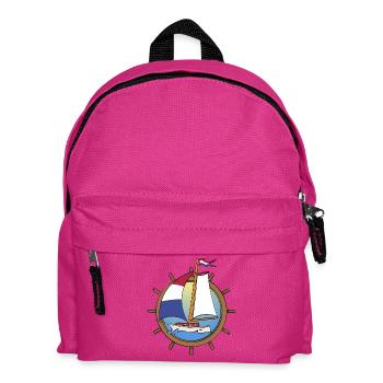 Dutch Sailboat in steering wheel - Kids' Backpack - fuchsia - Front