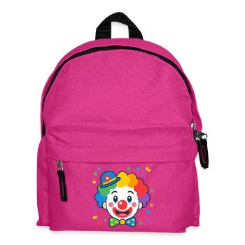 Geometric Clown – Colorful Kids Design Vector - Kids' Backpack - fuchsia - Front