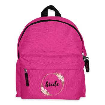 Golden flower ring with flowers - Kids' Backpack - fuchsia - Front