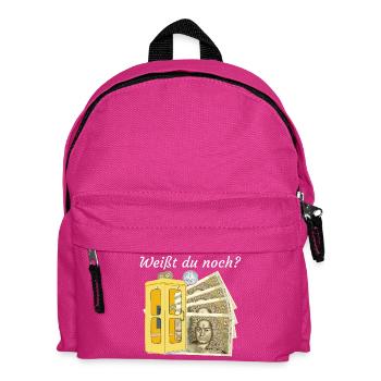 Weißt du noch? Handzeichnung Geld, Nostalgie  - Kinder Rucksack - Fuchsia - Vorne