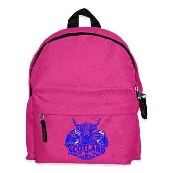 Highland Cow Crest in Schottland - Kinder Rucksack - Fuchsia - Vorne