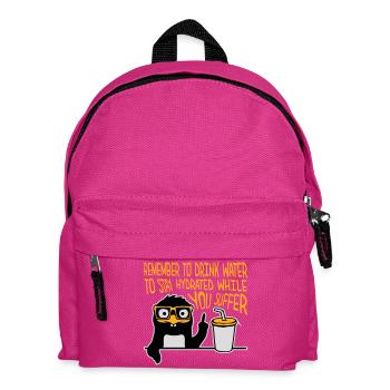 Remember to drink water Denk an Wasser Pinguin - Kinder Rucksack - Fuchsia - Vorne
