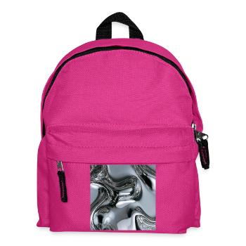 Abstraktes flüssiges Chrom - Kinder Rucksack - Fuchsia - Vorne