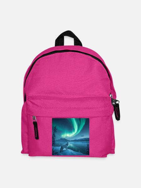Polarfuchs — Nordlichter - Kinder Rucksack - Fuchsia