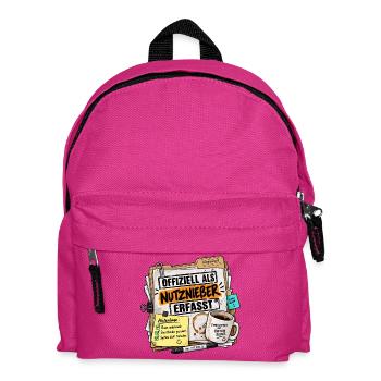 Offiziell Als Nutznießer Erfasst Poster - Kinder Rucksack - Fuchsia - Vorne