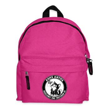 ADHS Antifa – Abgelenkt und trotzdem da Katze - Kinder Rucksack - Fuchsia - Vorne