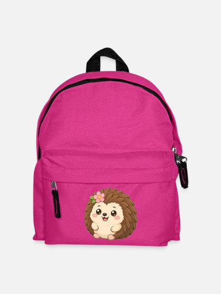 Hedgehog Flower Friend – Igel mit Blume - Kinder Rucksack - Fuchsia