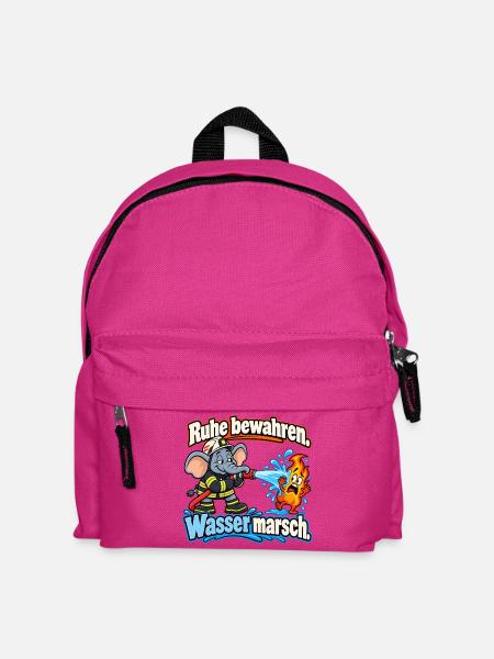 Feuerwehr-Elefant – Ruhe bewahren, Wasser marsch - Kinder Rucksack - Fuchsia