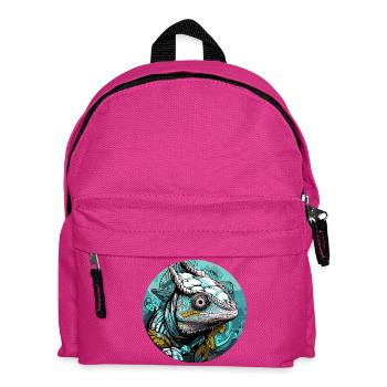 Chamäleon Kopf Türkis Illustration - Kinder Rucksack - Fuchsia - Vorne